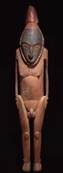 Carved Figurine and Mask, from Papua New Guinea, Oceania